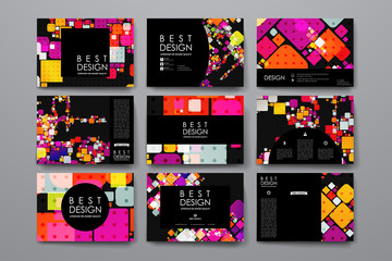 Sticker - Set of modern design banner template in abstract background style