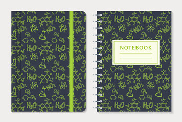 Notebook cover design. Vector set.