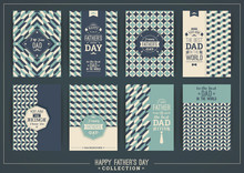 Happy Father's Day Templates In Retro Style.
