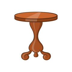 Poster - Round table icon, cartoon style