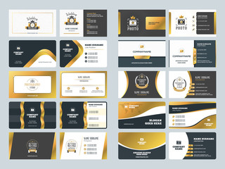 Poster - Set of creative golden business card design templates