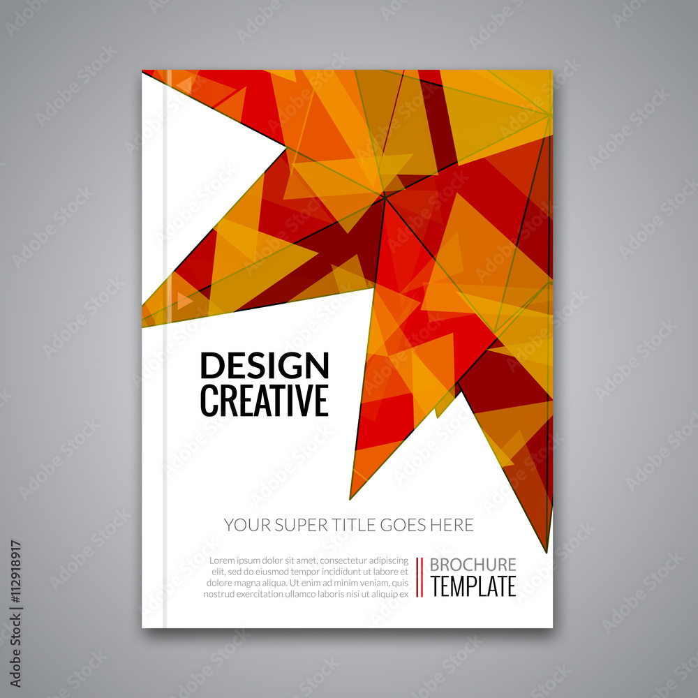 Cover report colorful triangle geometric prospectus design background ...