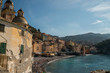Camogli e le sue magnifiche case multicolore in riva al mare, Camogli, Genova, Mar ligure, Italia