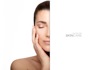 Wall Mural - spa and skincare concept. natural young woman face