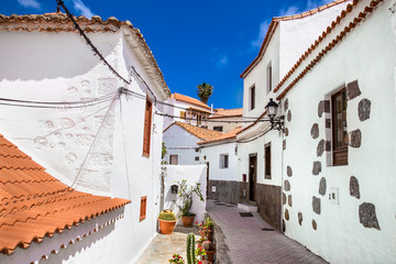 Fataga city streets on  Gran Canaria. Spain.