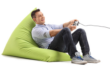 Sticker - Joyful man playing video games