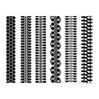 © kolonko - Set of six car tire track isolated flat style