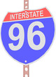Interstate highway 96 road sign in