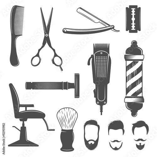 Barber Icon Set Fototapete