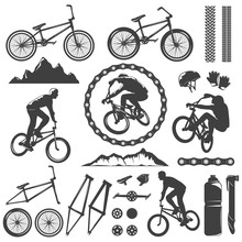 BMX Decorative Graphic Icons Set