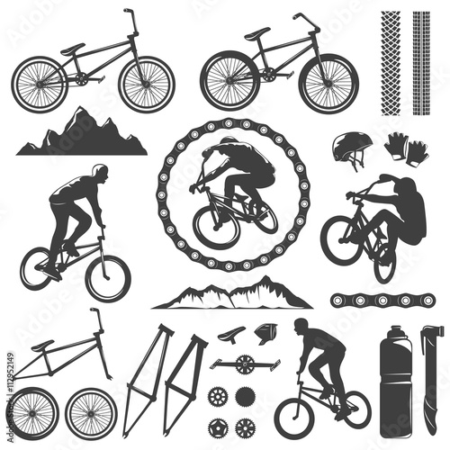 Cuadros en Lienzo BMX Decorative Graphic Icons Set