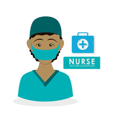 Medical care design. nurse  icon. White background, isolated ill