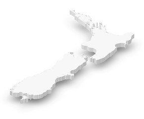 Canvas Print - Map - New Zealand - 3D-Illustration