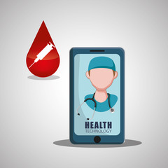 Health care design. technology icon. isolated illustration, vect