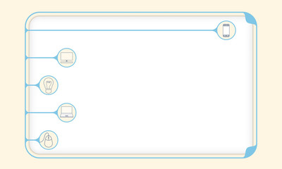 Poster - Simple blue boxes to fill your text and different icons
