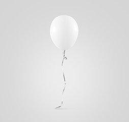 blank white balloon mock up isolated. clear white balloon art design mockup holding in hand. clean p