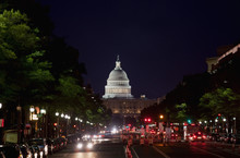 Capitol Building At Night, Washington DC, USA
