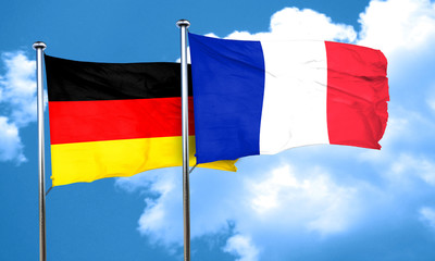 Wall Mural - German flag with France flag, 3D rendering