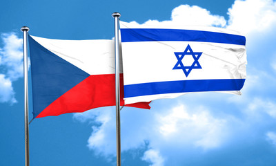 Wall Mural - czechoslovakia flag with Israel flag, 3D rendering