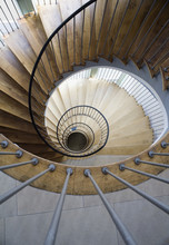 High Angle View Of A Spiral Staircase