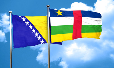 Bosnia and Herzegovina flag with Central African Republic flag,