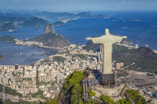 Fotomural Panorámica aérea de la Bahía de Botafogo y el Pan de Azúcar, Río de Janeiro
