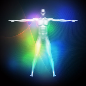 human body and vital sign, 3D illustration, abstract image visual