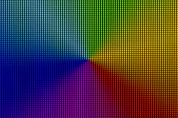 Wall Mural - Closeup RGB led diode of led TV and led monitor screen display panel. Colorful led screen for background and design with copy space for text or image.