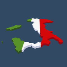 Italian Flag In The Shape Of Italy