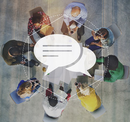 messenger discussion community technology graphic concept