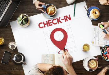 Poster - Navigation Location Mapping Destination Technology Graphic Conce