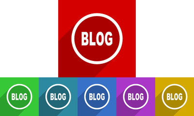 Poster - Flat design web blog vector icon
