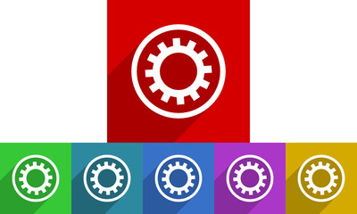 Aufkleber - Flat design vector gear icon set