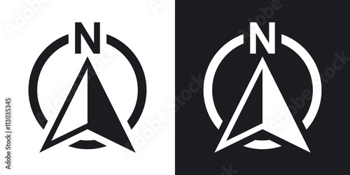 North direction compass icon, vector Poster Mural XXL