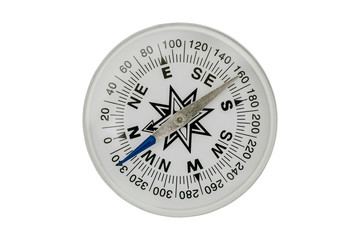 compass close-up isolated on white background.
