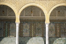 Close-up Of Arches And Decorated Walls, Zaouia Of Sidi Sahab, Kairouan, Tunisia