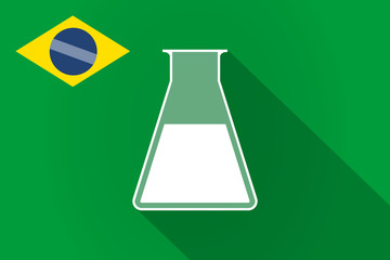 Sticker - Long shadow Brazil flag with a flask