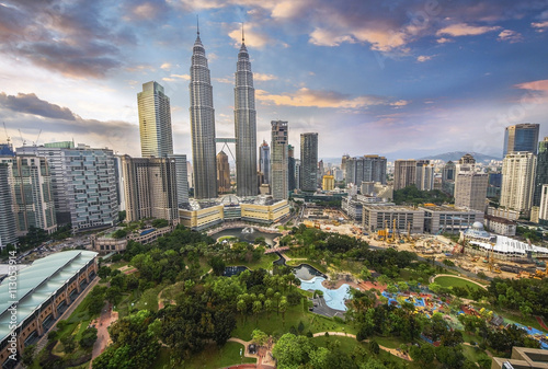 Kuala Lumpur, Malaysia city skyline. Wallpaper Mural