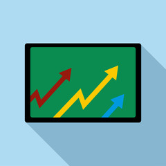 Poster - Computer monitor with with growing arrows icon