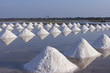 Heap of sea salt in salt farm in Thailand.