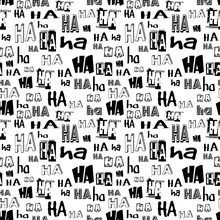 HA HA Laugh Seamless Pattern. LOL LMAO Vector Funny Letters Background For Joke, Prank, Comadeian. Print, Card Or Web Seamless Graphic Background.
