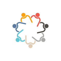 Wall Mural - People group teamwork logo