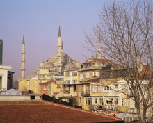 View Of Sultanahmet Quarter And The Blue Mosque, Istanbul, Turkey