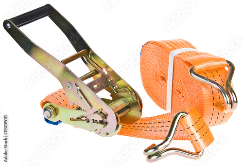 Fotografía Ratchet truck cargo tie downs on white backrounds