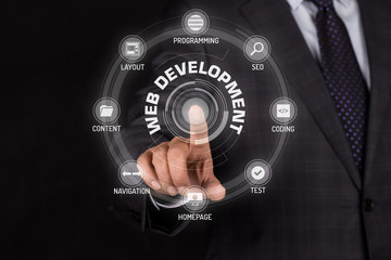 web development technology communication touchscreen futuristic