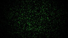 Pulsating Green Dots On Black Background