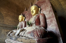 Sitting Buddha In A Temple In Bagan, Myanmar