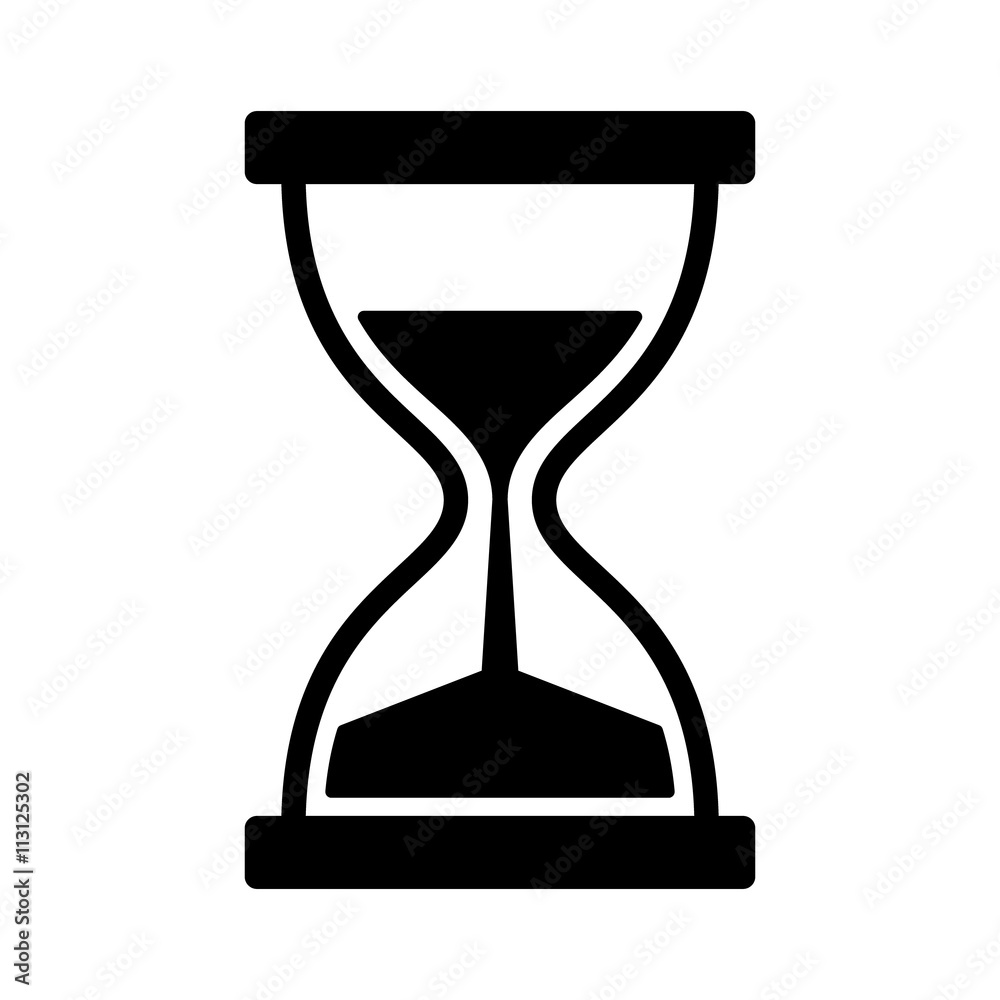 Vintage hourglass / sandglass timer or clock flat icon for apps and ...