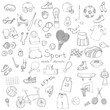 © natashapankina - Hand drawn doodle sport set. Vector illustration. Sketchy sport related icons, tennis, golf, baseball, basketball, football, soccer, volleyball, rugby, hockey, fitness, boxing, running, bicycle