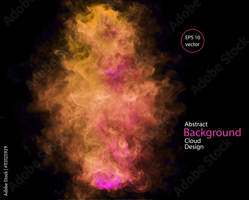 Vector Abstract Cloud Smoke Design Vector Illustration Of Orange